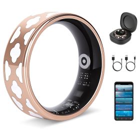 Smart Ring Health Tracker Fitness/Sleep/Stress/HRV Tracker with Charging Case Magnetic Charging Cable for Women & Men Compatible with iOS & Android 7- (Option: SmartRingCloud10)