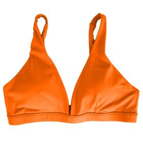 Women Deep V-Neck Sports Bras U-Shaped Back Sport Bras Padded Strappy Crop Open Back Low Impact Bras Sexy Fitness Tank Tops with Removable Pads for Gy (Option: BraOrangeM)