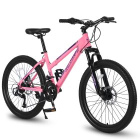 S26103 26 Inch Mountain Bike For Teenagers Girls Women, Shimano 21 Speeds With Dual Disc Brakes And 100mm Front Suspension (Option: Pink)