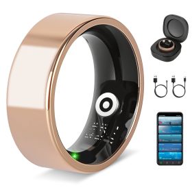 Smart Ring Health Tracker Fitness/Sleep/Stress/HRV Tracker with Charging Case Magnetic Charging Cable for Women & Men Compatible with iOS & Android 7- (Option: SmartRingRoseGold10)