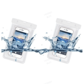 2 Packs Waterproof Phone Pouch For Drifting Diving Swimming, Underwater Dry Bag Case Cover For Phone (Option: White)