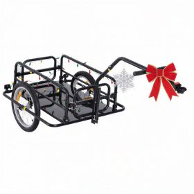 Foldable Bike Cargo Trailer Cart with Hitch, 88 lbs. Capacity, Black (Option: Black-800x190x760 mm)