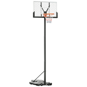 Portable Basketball Hoop, 5.2-10' Adjustable Height, Weight Base with Ball Holder, Basket Ball Stand on Wheels with 43" Backboard for Outdoor Jun (Option: Black and White-1150x260x810 mm)