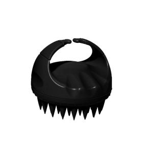 Factory Direct Sales Amazon Hot Sale Hand-held Silicone Shampoo Brush Massage Brush Shampoo Comb Bath Massage Tool (Option: Black)