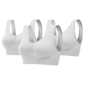 3 Pack Sport Bras For Women Seamless Wire-free Bra Light Support Tank Tops For Fitness Workout Sports Yoga Sleep Wearing (Option: BraWHWHWHL)