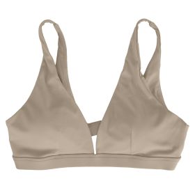Women Deep V-Neck Sports Bras U-Shaped Back Sport Bras Padded Strappy Crop Open Back Low Impact Bras Sexy Fitness Tank Tops with Removable Pads for Gy (Option: BraWhiteL)