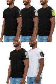 SHORT SLEEVE COTTON TSHIRT (Color: black lime, size: M)