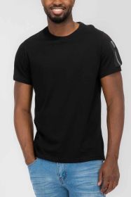 SHORT SLEEVE COTTON TSHIRT (Color: BLACK BLACK, size: 2XL)
