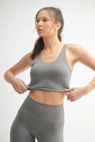 MONO B Venice Cloud Light U-back Active Tank (Color: NEW PEWTER, size: L)