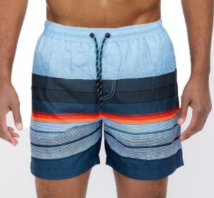 Blue stripes Swim Shorts (Color: Blue, size: XL)