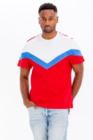 COLOR BLOCK TSHIRT (Color: RED/BLUE, size: L)