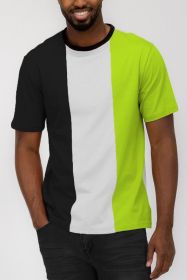 Weiv Mens Color Block T Shirt (Color: BLACK, size: S)