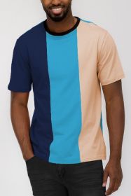 Weiv Mens Color Block T Shirt (Color: NAVY, size: XL)