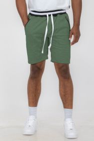 Weiv Mens French Terry Sweat Short (Color: OLIVE, size: M)