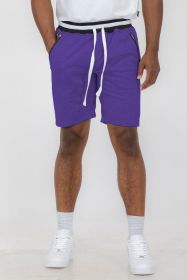 Weiv Mens French Terry Sweat Short (Color: Purple, size: 2XL)