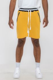 Weiv Mens French Terry Sweat Short (Color: YELLOW, size: M)