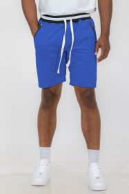 Weiv Mens French Terry Sweat Short (Color: ROYAL, size: L)