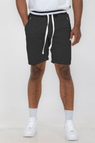 Weiv Mens French Terry Sweat Short (Color: BLACK, size: S)
