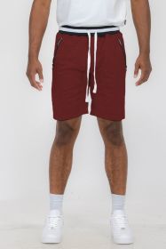 Weiv Mens French Terry Sweat Short (Color: BURGUNDY, size: 3XL)