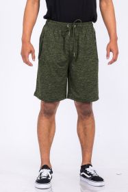 Weiv Marbled Active Running Shorts (Color: OLIVE, size: M)