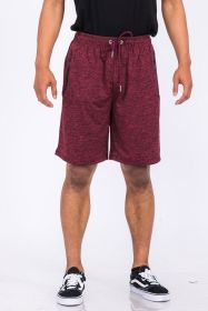 Weiv Marbled Active Running Shorts (Color: BURGUNDY, size: M)