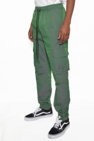 PEACOCK IRIDESCEINT JOGGER PANTS (Color: LEAF, size: S)