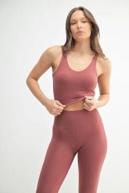 MONO B Venice Cloud Light U-back Active Tank (Color: RED PEAR, size: S)