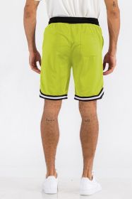 Solid Athletic Basketball Sports Shorts (Color: LIME, size: XL)