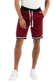Solid Athletic Basketball Sports Shorts (Color: Red, size: XL)