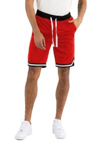 Solid Athletic Basketball Sports Shorts (Color: BLACK, size: S)