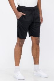 Raw Cut Sweat Shorts (Color: BLACK, size: S)