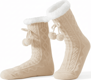 Heels and Toes - Slipper Socks (Color: CREAM)
