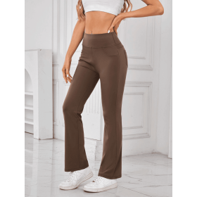 JupiterGear High-Waisted Pants with Pockets (Color: Brown, size: XL)