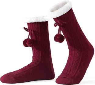 Heels and Toes - Slipper Socks (Color: BURGANDY)