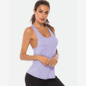 JupiterGear Scoop-Neck Long Tank Top (Color: Lavender, size: S)