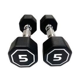 Octagon Dumbbell for Commercial & Household Fitness Usage (Color: BLACK, Weights Available: 5LB)