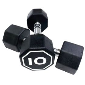 Octagon Dumbbell for Commercial & Household Fitness Usage (Color: BLACK, Weights Available: 10LB)