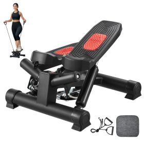 VEVOR Stair Stepper, Mini Stepper for Exercise at Home, Hydraulic Fitness Twist Stepper with Resistance Bands, Full Body Workout Cardio Equipment (Motion Mode: Twisting Motion, Stride Adjustable or Not: Yes)
