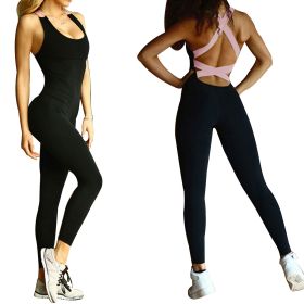 Women\'s Sports YOGA Workout Gym Fitness Jumpsuit (Option: GiftGymFitPantsPinkL)