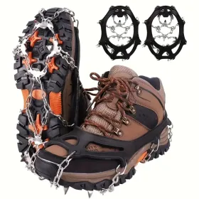 Universal Anti-slip Grip Spikes, 2025 Upgraded Universal Anti-slip Spikes For Ice Skates And Boots, With 19 Steel Spikes, Ice And Snow Grip Spike (Option: L)